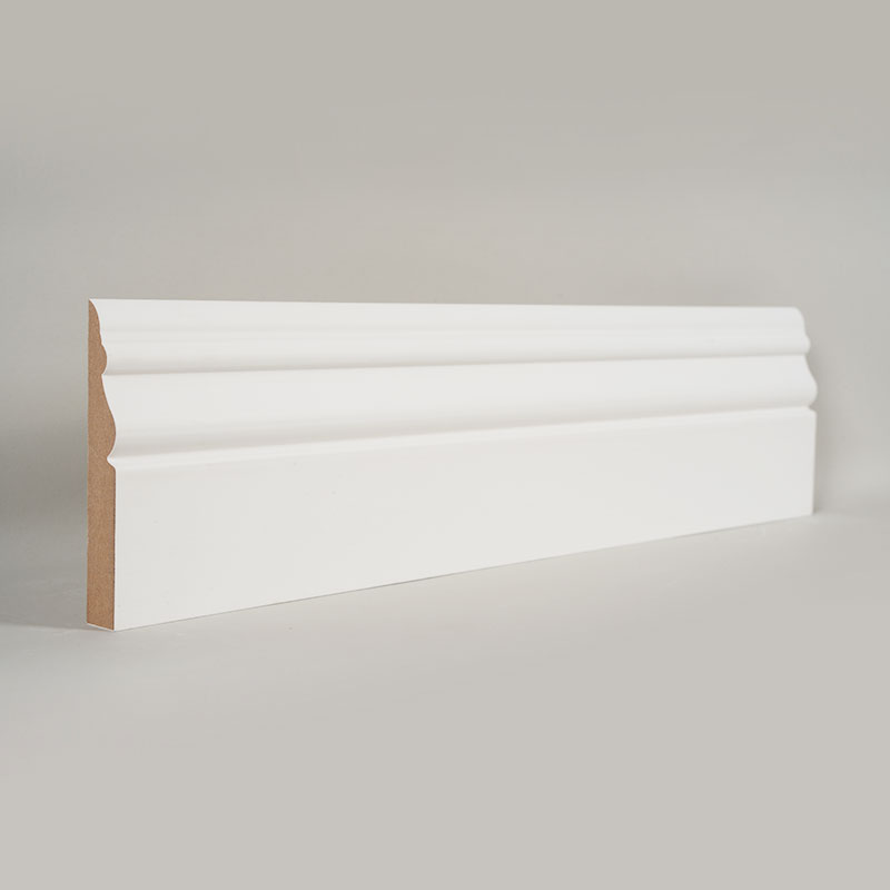 Plinte MDF (grund cu grunduire și alb perlat) 3/5' x 3 7/8'
