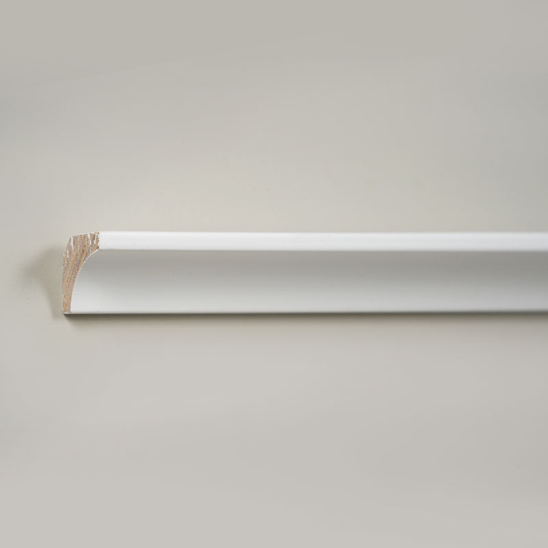 Turnare pentru colțuri din lemn masiv/Tultură Scotia (grund cu umplutură) - Alb 7/8' × 7/8'
