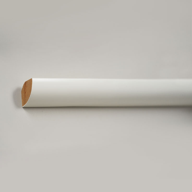 Turnare sfert rotundă din lemn masiv (grund cu umplutură) - alb 7/8' x 7/8'