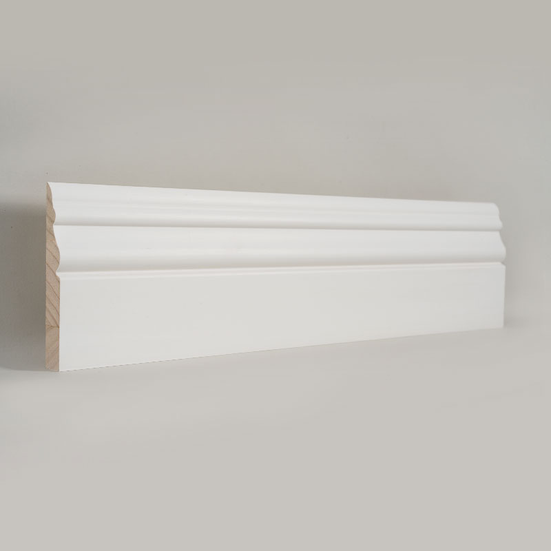Plintă de pin (grund cu grunduire și alb perlat) 3/5' x 3 7/8'