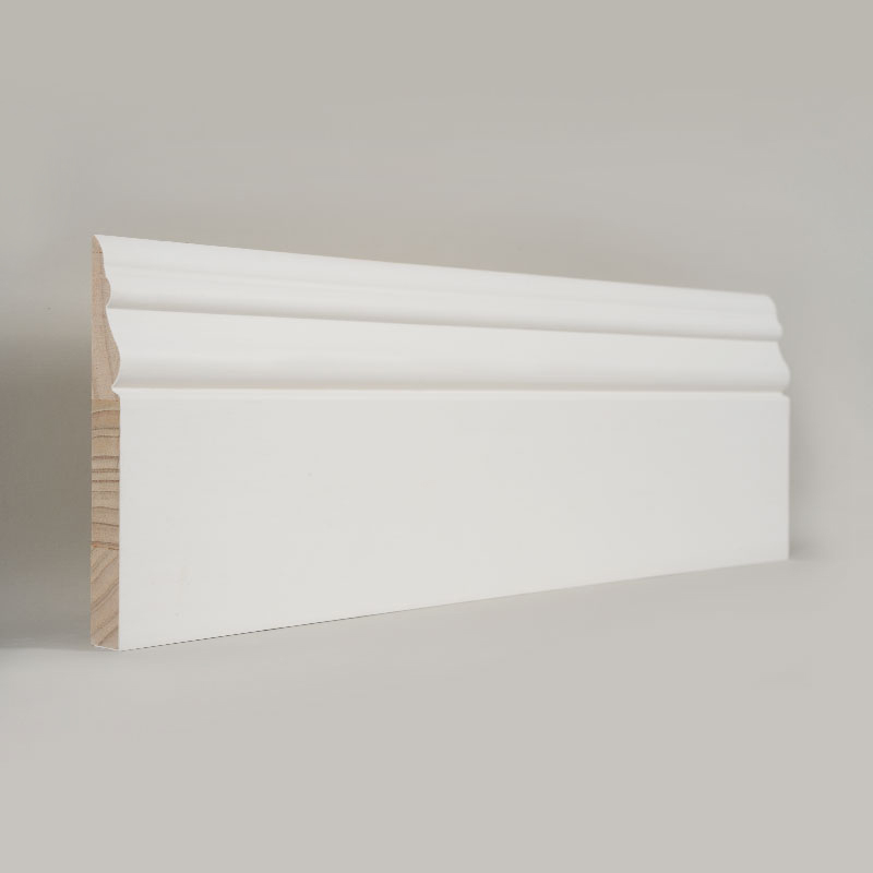 Plintă de pin (grund cu grunduire și alb perlat) 3/5' x 5'