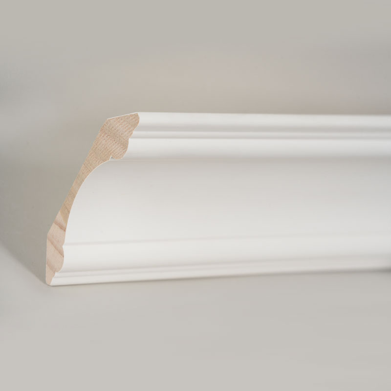 Coroana din lemn de pin (grund cu grunduire și alb perlat) 3/4' x 3 3/8'