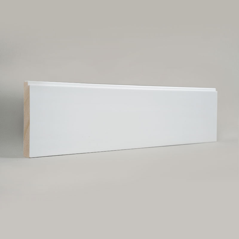 Plinte din lemn de pin (grundut și vopsit) - alb 3/5