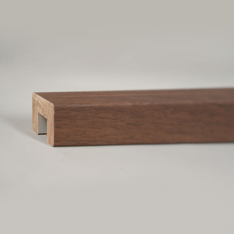 Balustrade pentru scari din lemn masiv (împachetate PVC)-nuc închis 1 3/7' x 1 3/7'