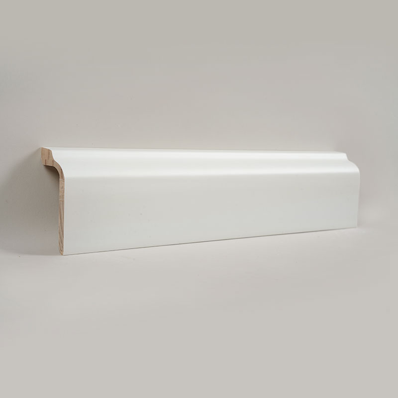 Plinte din lemn de pin (grund cu grunduire + vopsea) - alb 1 3/5'x3 5/9'