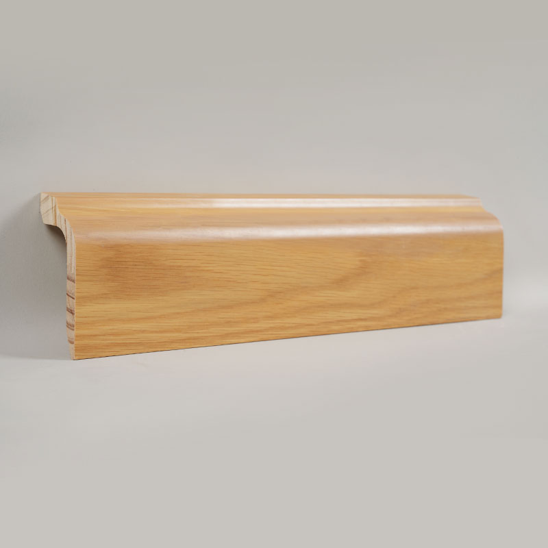 Plinte din lemn de pin (învelite cu furnir de stejar alb + vopsea) - culoare stejar 1 3/5'x3 5/9'