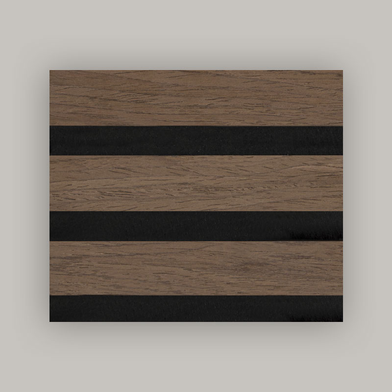 Grilă de perete/panou acustic de perete (furnir de lemn prelucrat pe o singură față) - Culoare lemn 2400/2700mm x 600mm