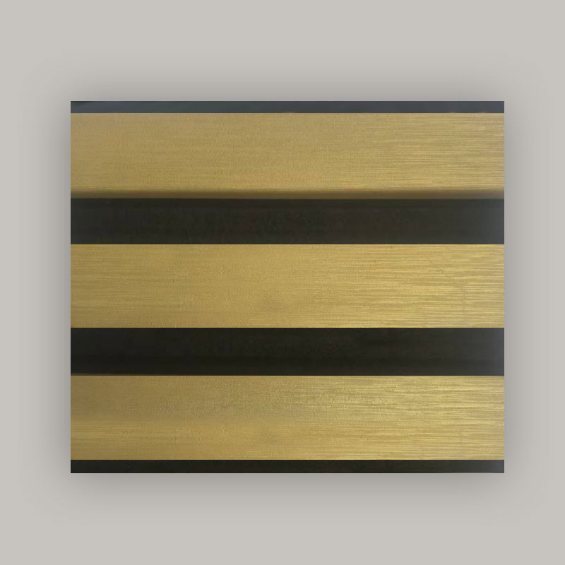 Grilă de perete/panou acustic de perete (învelit PVC pe o singură față) - culoare metalizată periată 2400/2700mm x 600mm