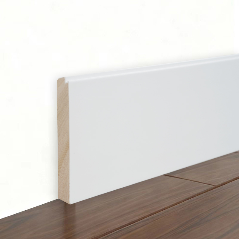 Plinte din lemn de pin (grundut și vopsit) - alb 3/5' x 3 1/6'-A1