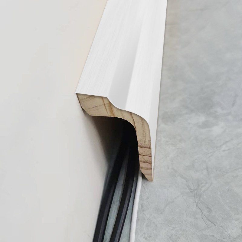 Plinte din lemn de pin (grund cu grunduire + vopsea) - alb 1 1/2'x2 1/6'