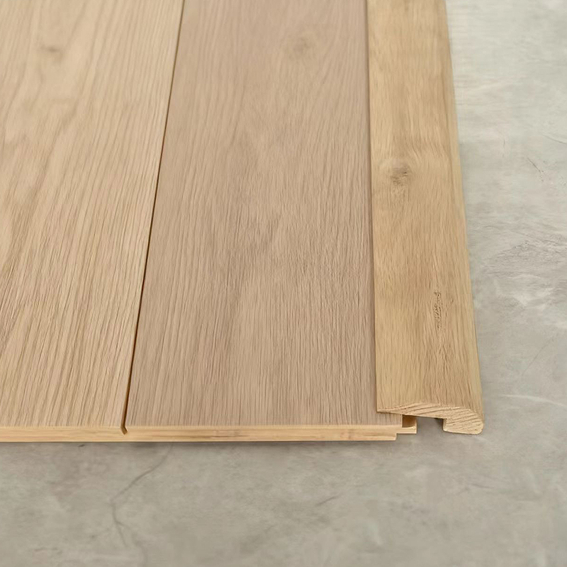 Bușteni întregi de stejar alb turnare în L (vopsea nefinisată) - stejar culoare naturală 3/8'x1 31/32'