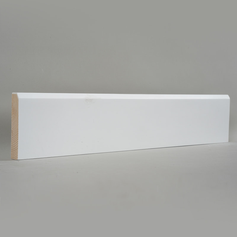 Plinte din lemn de pin (grund cu grunduire și vopsite) - alb 3/5' x 3 1/6'-A