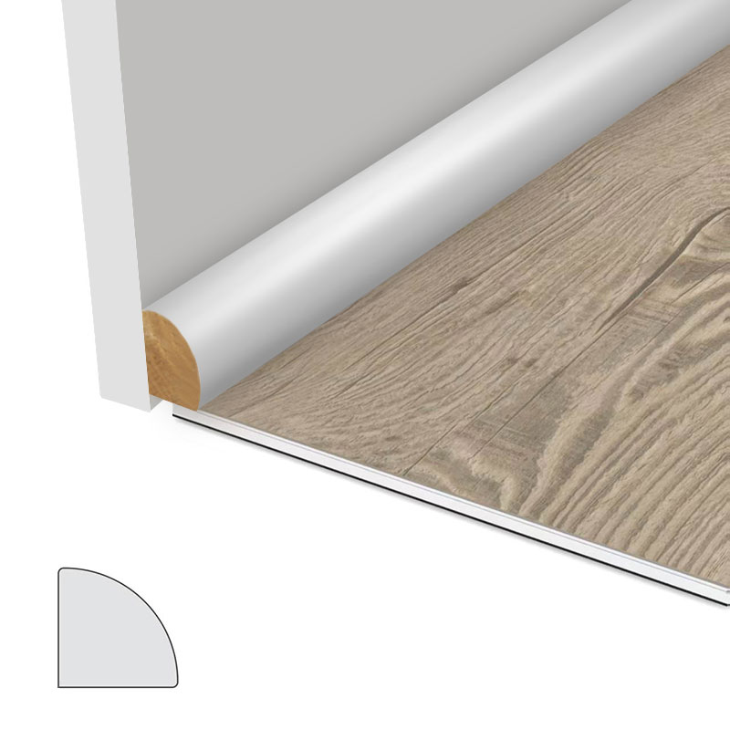MDF turnură sfert de rotund (grund cu umplutură și alb perlat) 1/2' x 3/4'